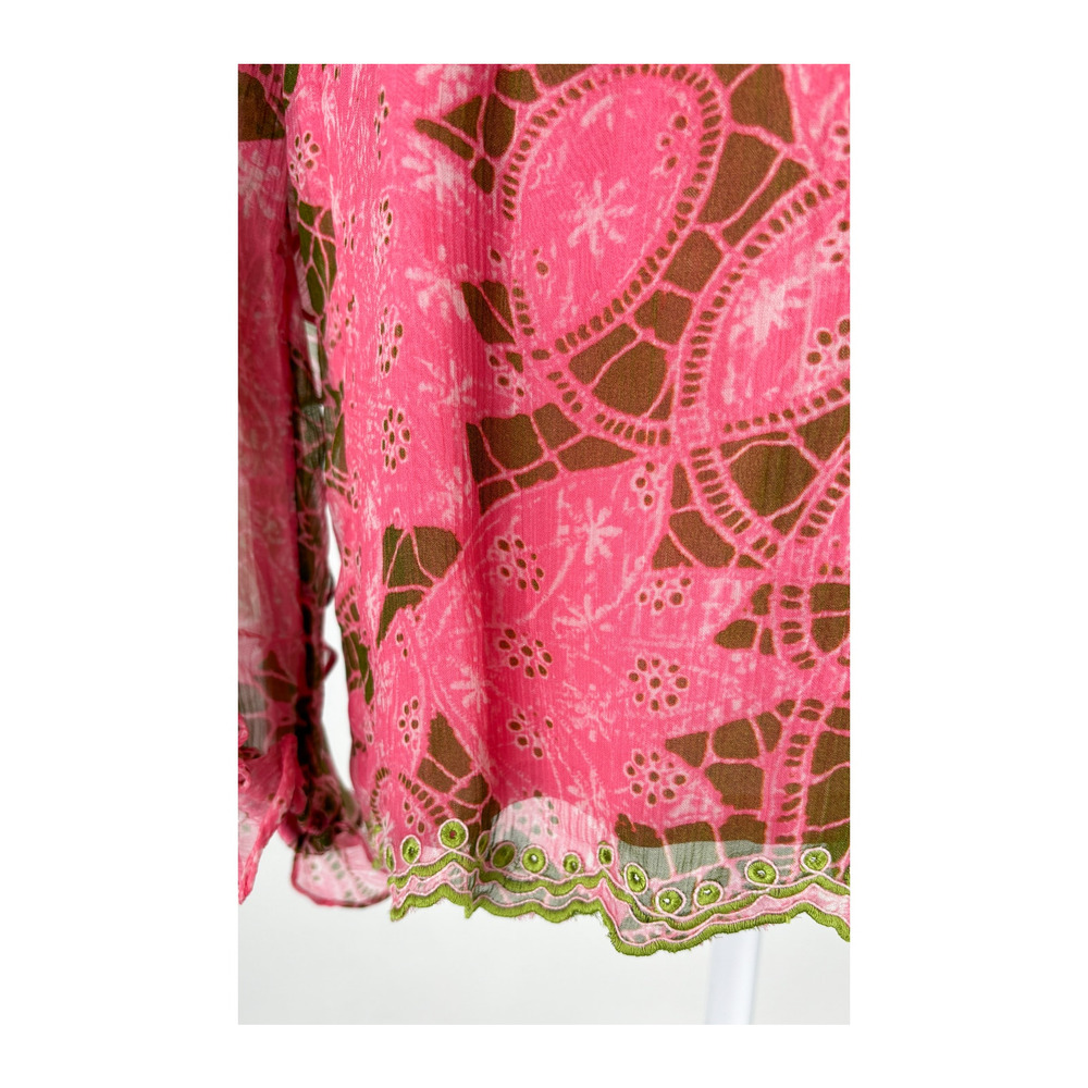 Hemant And Nandita Long Sleeve Pakhi Romper Womens Size Medium Pink New Green - Picture 8 of 15